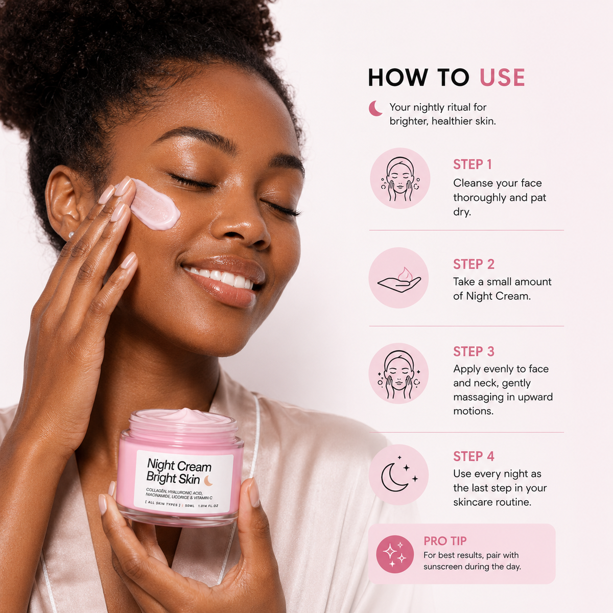 Bright skin  Regenerating Night Cream – Anti-Aging & Overnight Repair Moisturizer