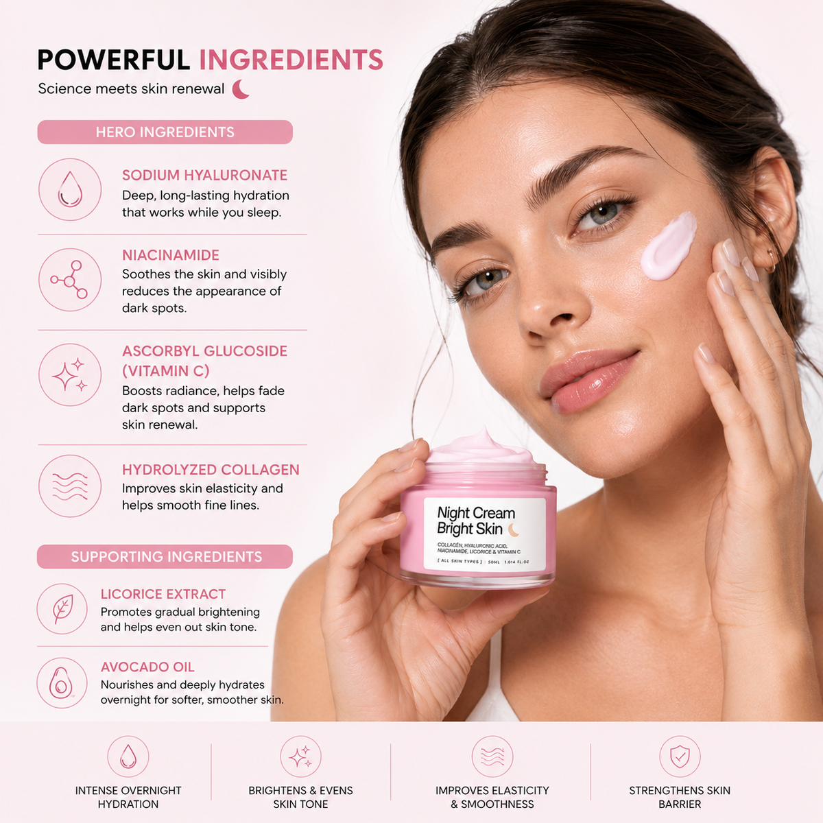 Bright skin  Regenerating Night Cream – Anti-Aging & Overnight Repair Moisturizer